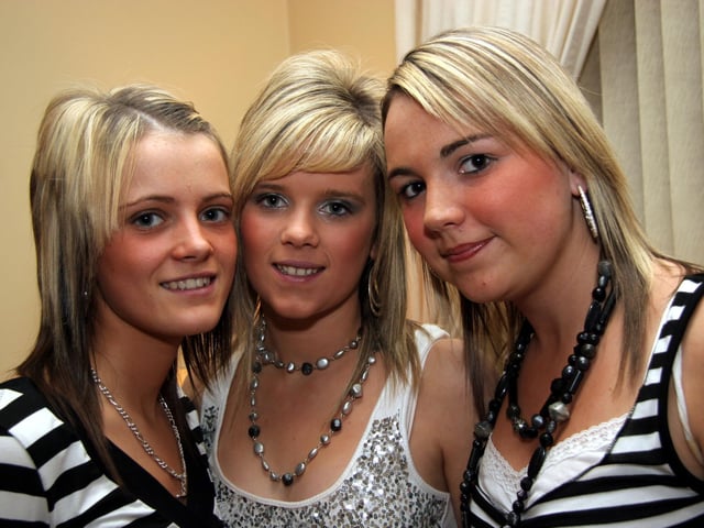 Birthday girl Danielle pictured with best friends sinead and Sinead 0053JML : Parties and celebrations March 2006: Laura Donnelly and Danielle Downey.