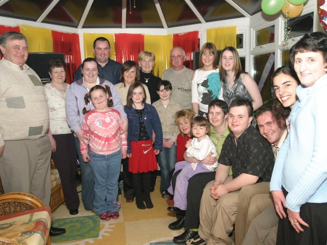 Party celebrations back in 2004: Aidan o'Kane.