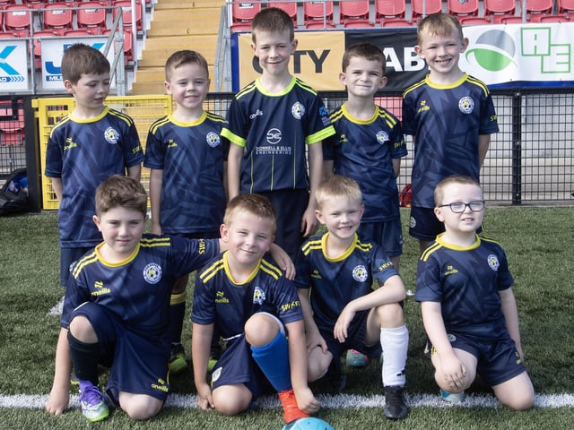 The Sion Swifts FC U7s who played in Feile 2025's Annual Ryan McBride Cup at the Brandywell. (Photos: Jim McCafferty Photography)