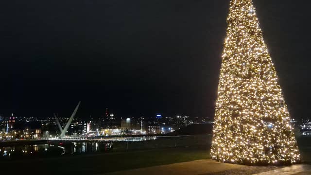 Christmas lights around Derry, bringing in the festive cheer.