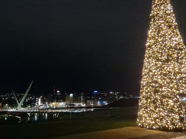 Christmas lights around Derry, bringing in the festive cheer.