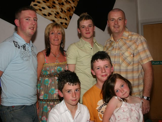 Left to right Ryan Tegan Tony Mum Lily Birthday Boy Michael and Dad Tony 8065 dd : Derry Parties & Celebrations August 2005: Deery.