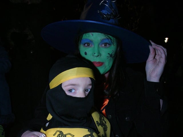 Joseph Roberts and mum Aisling. (0311JB10):20 YEARS ON: Halloween celebrations in Derry in 2003