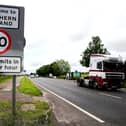 Traffic crossing the border at Bridgend, Co Donegal. (Brian Lawless/PA Wire)
