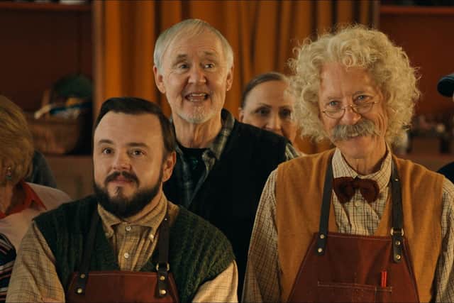 Some of the cast in the star-studded new film Merry Christmas Aubrey Flint.