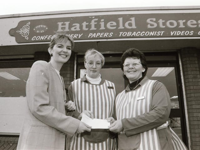 Hatfield Stores cheque presentation.