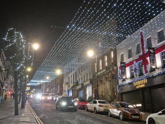 Christmas lights around Derry, bringing in the festive cheer.