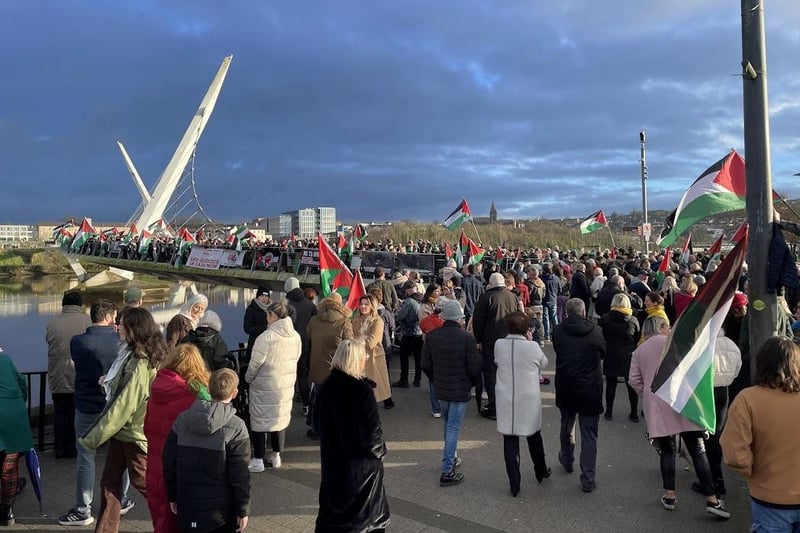 The Derry Branch of the Ireland Palestine Solidarity Campaign's vigil on New Year's Eve.