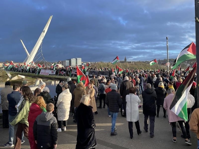 The Derry Branch of the Ireland Palestine Solidarity Campaign's vigil on New Year's Eve.