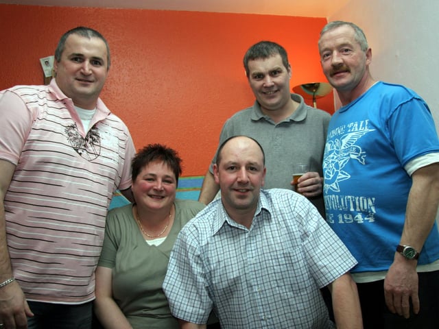 Sharon is a big hit with the boys, Thomas, Matt, John and Robert 0100JML  : Parties and celebrations March 2006: Sharon McClelland.