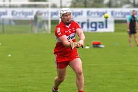 Derry’s Richie Mullan in action against Mayo in the Christy Ring Cup at Owenbeg. Photo: George Sweeney.  DER2320GS – 147