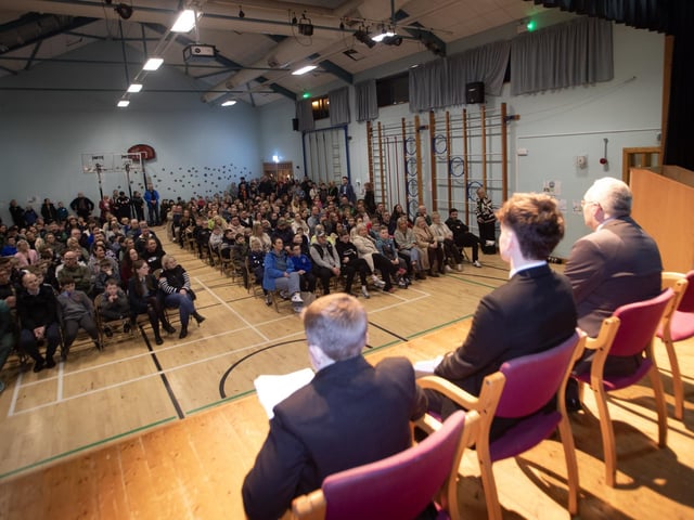 Principal, Mrs. Ciara Deane, addressing the packed house at St. Joseph's Boys School Open Night on Tuesday last. (Photos: Jim McCafferty Photography)