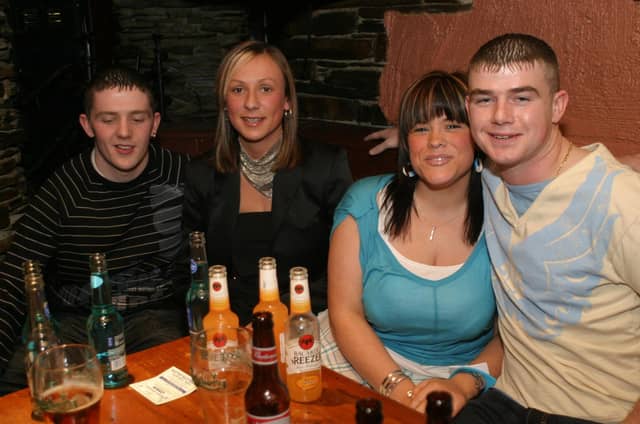 Out and about in Duke's Bar in early 2004.