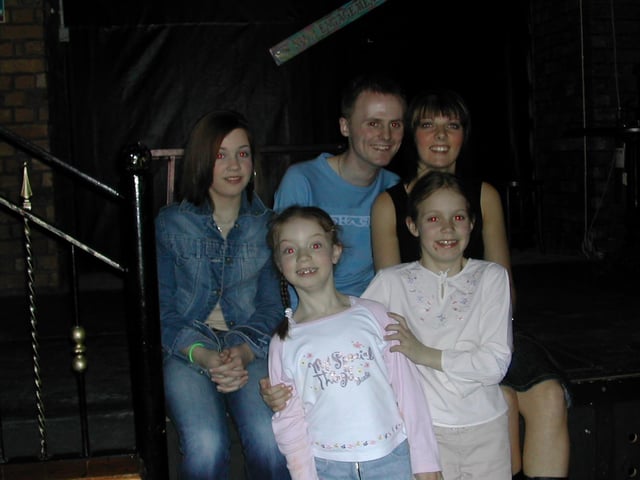 Katrina and Emmett pictured with Katrina's sisters Melanie, Shannon and Myra.