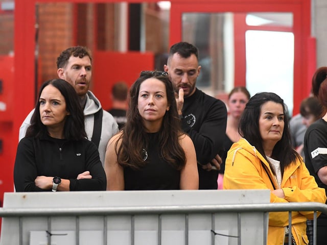 Spectators at the Hyrox Fitness Challenge held at Sean Dolans GAC on Saturday.  Photograph: George Sweeney