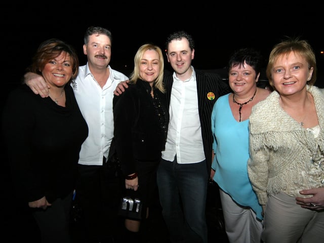 Brian pictured with friends, Christine, Frankie, Rhonda, Miriam and Edel at Marthas Vineyard 0043/JML : Parties and celebrations January 2006: Brian Beattie.