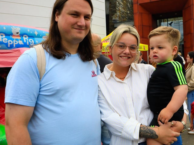 Anthony, Christa and Connla at the Féile Family Festival held in the Gasyard Centre. (Photo - Tom Heaney, nwpresspics) : .