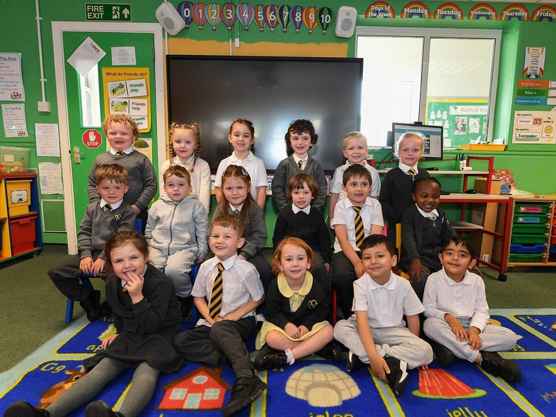 Mrs Gallagher’s P1 class at Model Primary School.