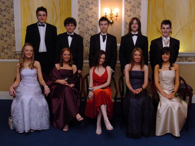 Seated from left, are Emma McDaid, Julie McCafferty, Jenny McFeeley, Laura McGilloway, and Samantha McConomy. Back from left, are Gerard Doherty, Barry Fahy, and Niall Carlin, Joe Coyle and Darragh McCartney. (1110A7)
