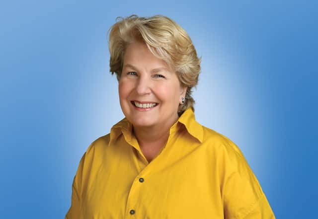 Sandi Toksvig tours her new live show Next Slide Please to Sheffield City Hall on June 17. 2022 (photo: Steve Ullathorne)