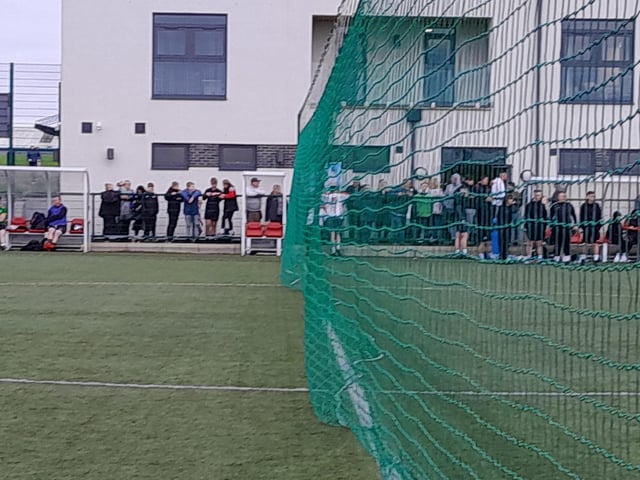 Footballers and supporters at the Galliagh Community Response (GCR) Memorial Cup in memory of Bronagh McLaughlin and Caitlin McLaughlin last Saturday.