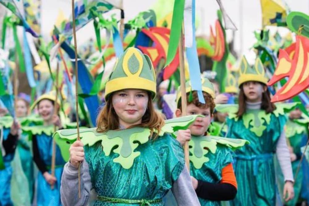 Young participants in a Derry parade.