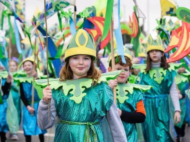 Young participants in a Derry parade.