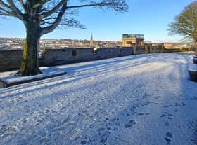A heavy dusting of snow on the Derry Walls in January.