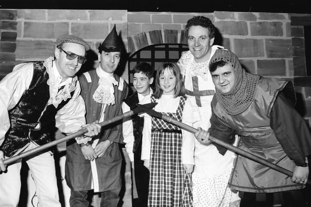 Some of the cast from the Crimson Players 1993 Pantomime.