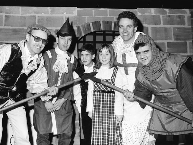 Some of the cast from the Crimson Players 1993 Pantomime.