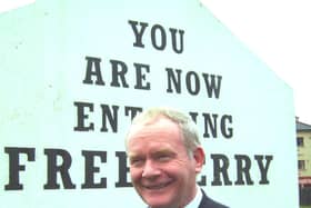 Martin McGuinness at Free Derry Corner. (1004MMmcguinness)