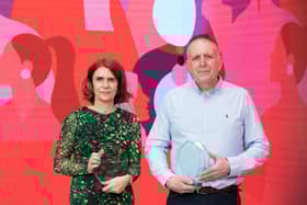 David McCay from North West Regional College is pictured with Joanne Manship from Oldham College, joint winner of the Skills Competition Diversity Champion Award.