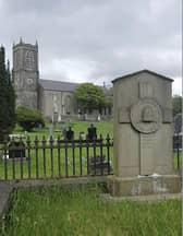 Bishop Maginn’s tombstone at St. Mary’s Church Cockhill Buncrana. Photograph by Vincent Deehan.