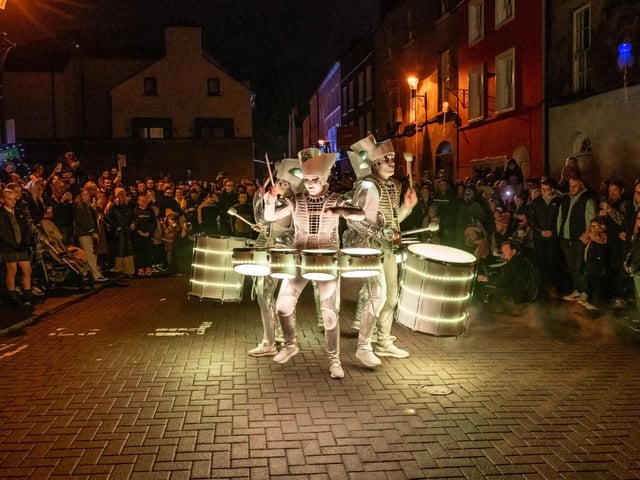 The annual Awakening of The Walls takes place over the next few nights in Derry as once again the city’s famed Halloween Festival begins in the ancient Walled City with themed live performances and live projections across the City. The event which draws hundreds of thousands of visitors to the North West culminates on Halloween Night as the City of Bones hosts a carnival parade and fireworks display over the River Foyle. Picture Martin McKeown. 28.10.24