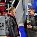 Sam Todd chats with Patrick McElheney. Photograph: George Sweeney