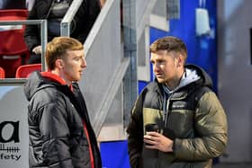 Sam Todd chats with Patrick McElheney. Photograph: George Sweeney