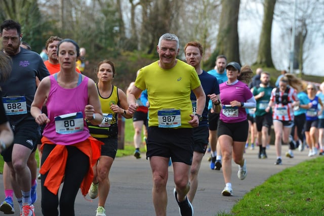 Competitors make their way around St Columb’s Park during Saturday morning Walled City 10 Miler. Photograph: George Sweeney
