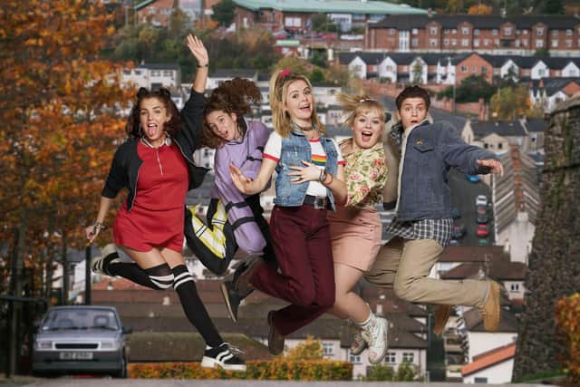 Derry Girls: Michelle Mallon (Jamie - Lee O'Donnell), Orla Mccool (Louisa Clare Harland), Erin Quinn (Saoirse Monica Jackson), Clare Devlin (Nicola Coughlan), James Maguire (Dylan Llewellyn)