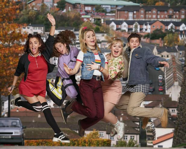 Derry Girls: Michelle Mallon (Jamie - Lee O'Donnell), Orla Mccool (Louisa Clare Harland), Erin Quinn (Saoirse Monica Jackson), Clare Devlin (Nicola Coughlan), James Maguire (Dylan Llewellyn)