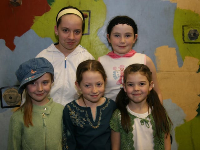 Emma, Davina, birthday girl Aimee, Shannon and Hannah pose for the photographer at St. Columbs Park 0005JML : Parties and celebrations April 2006: Aimee O'Donnell.