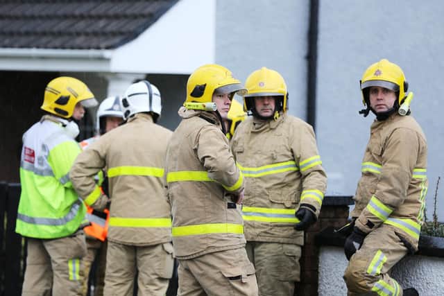 Emergency services at the scene of a suspected gas explosion in the Kylemore Park residential area. Photo by Lorcan Doherty / Press Eye.
