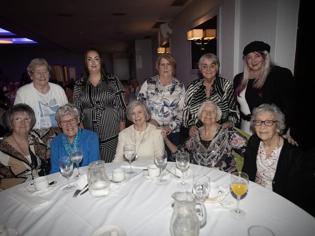 Ladies from Creggan and the Bishop Street area join together at Tuesday's Triax 60s/70s Spectacular at the Maldron Hotel.