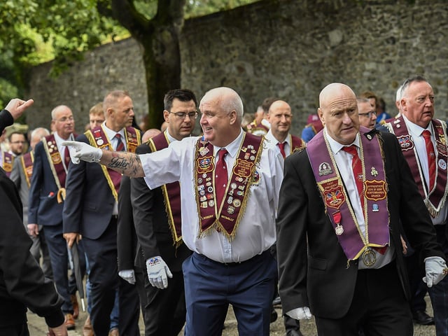 ABOD parade on Derry’s Walls on Saturday morning.  Photo: George Sweeney