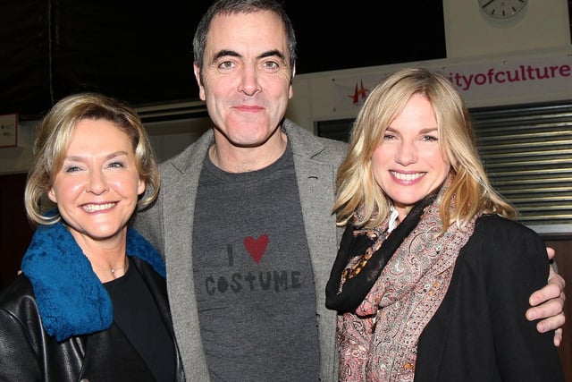 Eva Birthistle pictured with Amanda Burton, an actress also from Derry, and James Nesbitt. Birthistle was born in Wicklow but moved to Derry when she was 14, where she attended Foyle College. She has won multiple awards in her career and is best known for her roles in  Bad Sisters and Ae Fond Kiss. Picture by Margaret McLaughlin