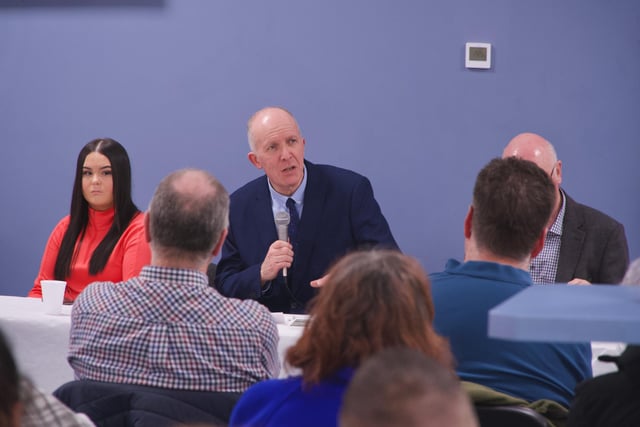 Garbhán Downey speaking at the launch of Tony Hassan's new memoir 'From Old Streets to New Homes'.