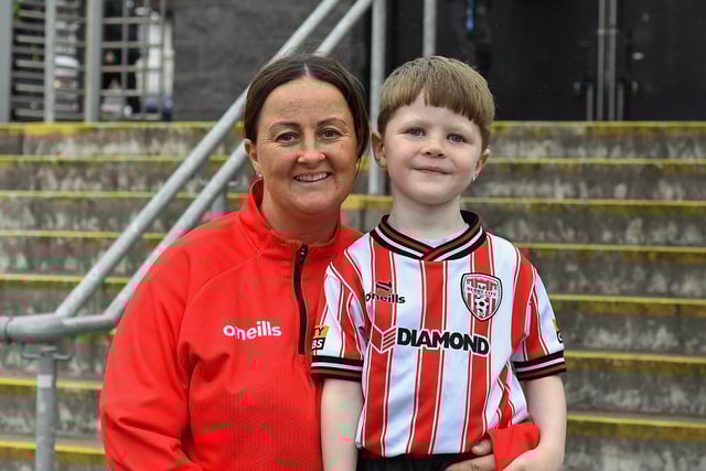 Derry City fans at the Brandywell for the game against Drogheda United. Photograph: George Sweeney