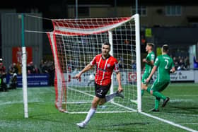 Derry City winger Michael Duffy opened the scoring against Finn Harps in the first half. Photograph by Kevin Moore.