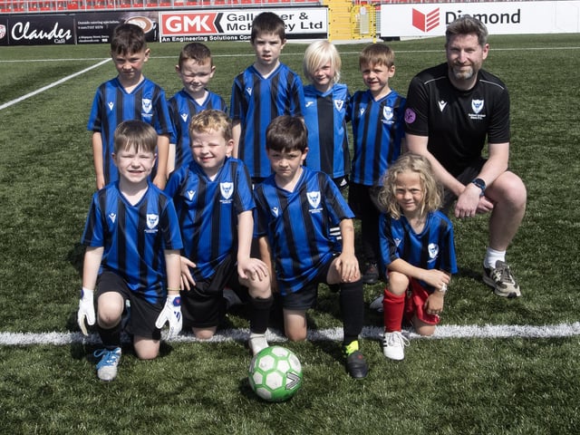 The Oxford United FC U7s who played in Feile 2025's Annual Ryan McBride Cup at the Brandywell. (Photos: Jim McCafferty Photography)