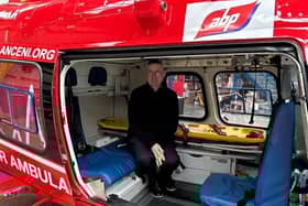 Damien Keys at the Air Ambulance NI base.