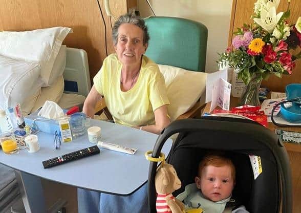 Donna with one of her grandchildren.